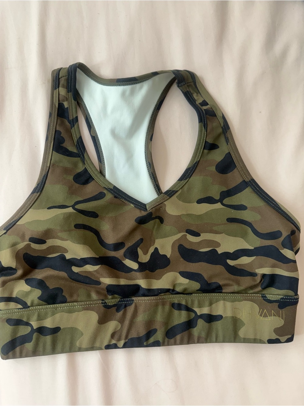 Racerback Camo Sports Bra - Green Camouflage